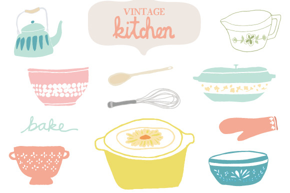 Vintage Kitchen Clip Art