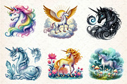 Fantasy Unicorn Clipart, an Illustration by CreationArt (Thumbnail 5 of 5)