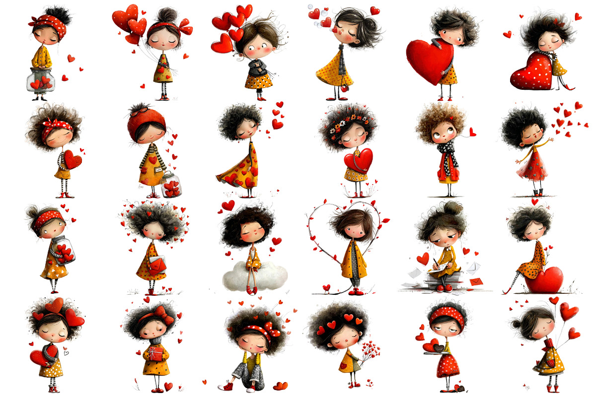 Valentine Girl Clipart, an Illustration by Pixels.Craft (Photo 5 of 5)