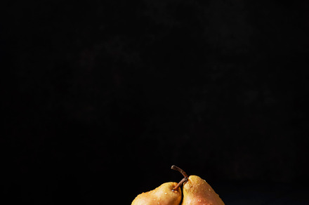 Fresh sweet pears on the dark background, a Food & Drink Photo by oxana.denezhkina