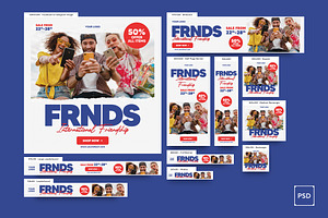 International Friendship Day Banners, a Social Media Template by iDoodle Studio