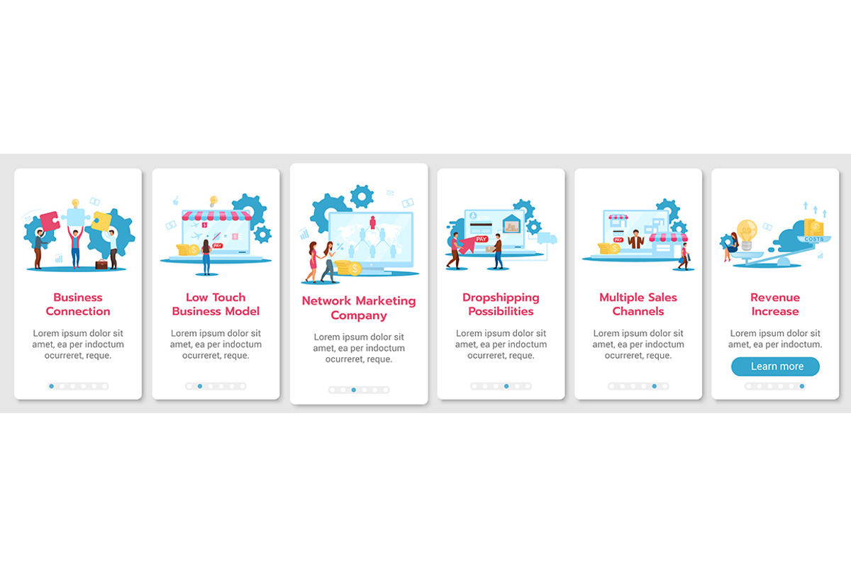 Business model mobile app screens, a Templates & Theme by IMG visuals characters (Photo 5 of 8)