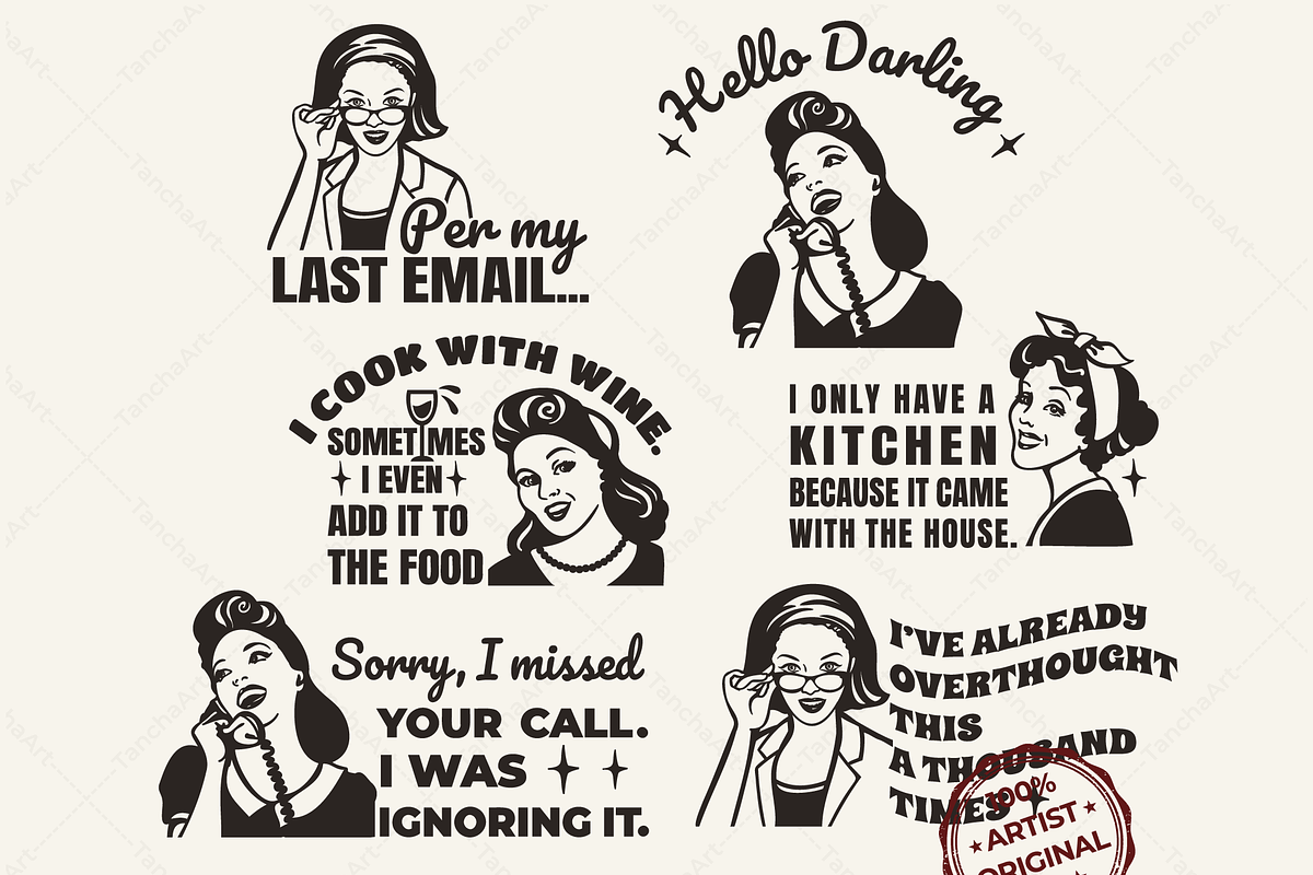 Funny Housewife Quotes SVG Sarcastic, a Graphic by TanchaArt (Photo 1 of 13)