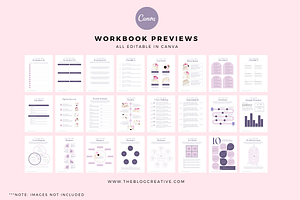 Workbook Canva Template, Pinkpreneur