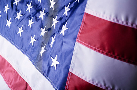 closeup shot of the waving flag of the United States of America, a Photo by 1981 Rustic studio kan