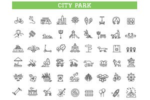 City Park Icons Set, an Object Illustration by Tettygreen