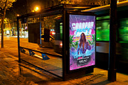 Synthwave Summer Party Flyer PSD, a Flyer Template by Bornx Design (Thumbnail 6 of 6)