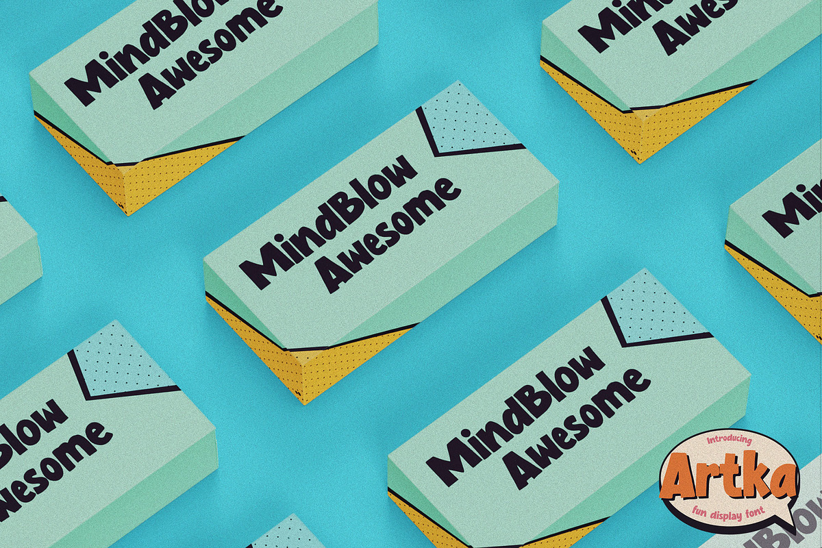 Artka - Fun Display Font, a Font by Gassstype (Photo 5 of 8)