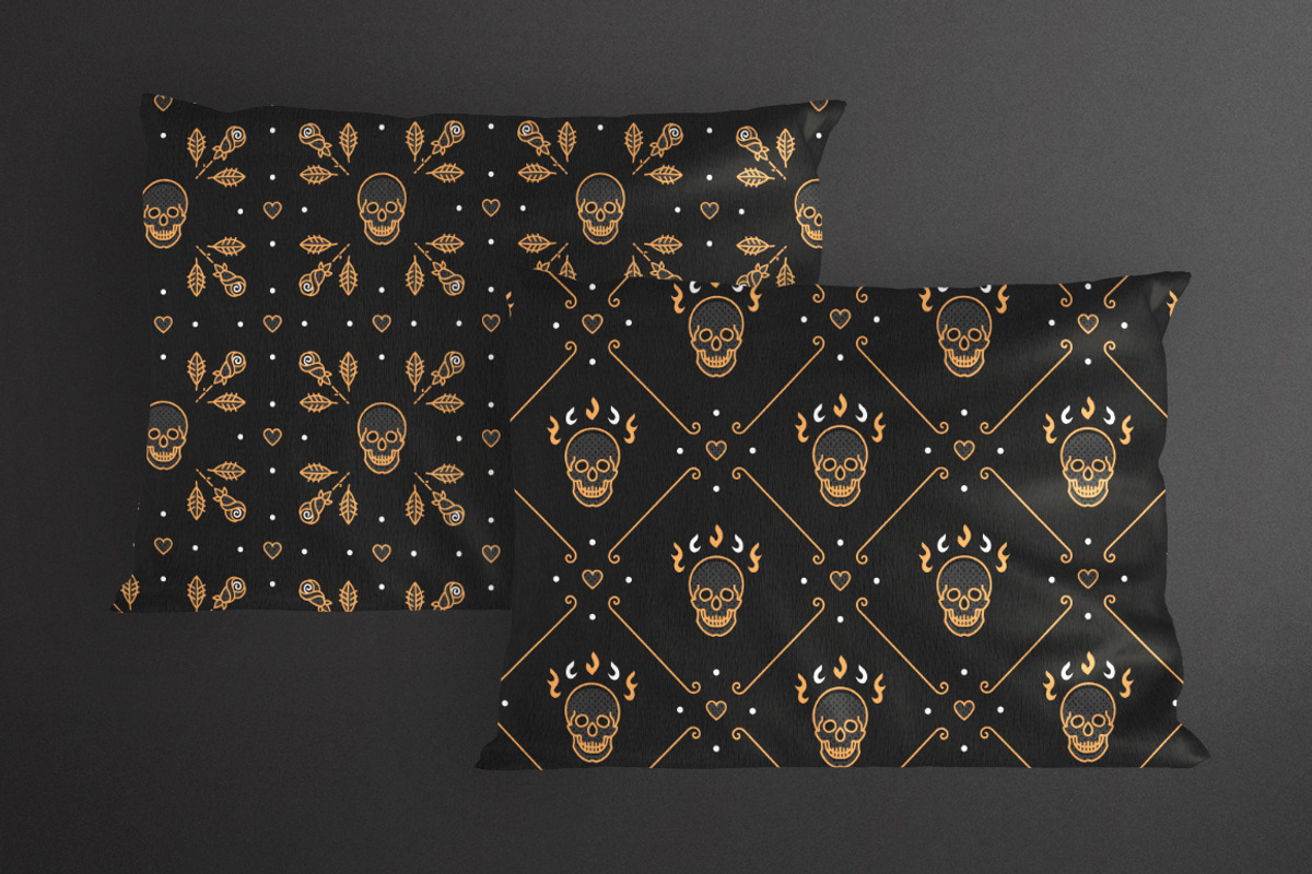 Skull & Roses: patterns, frames, a Pattern Graphic by ClipartMuchLove (Photo 8 of 8)