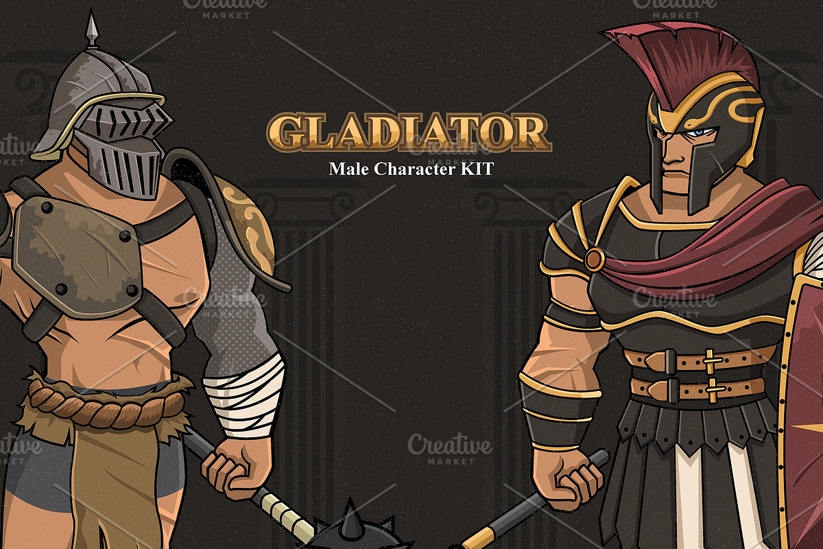 Male Gladiator Character KIT, an Illustration by Diditpranata (Photo 9 of 9)