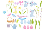 Happy Easter vector set, an Animal Illustration by EshaStudio (Thumbnail 1 of 4)