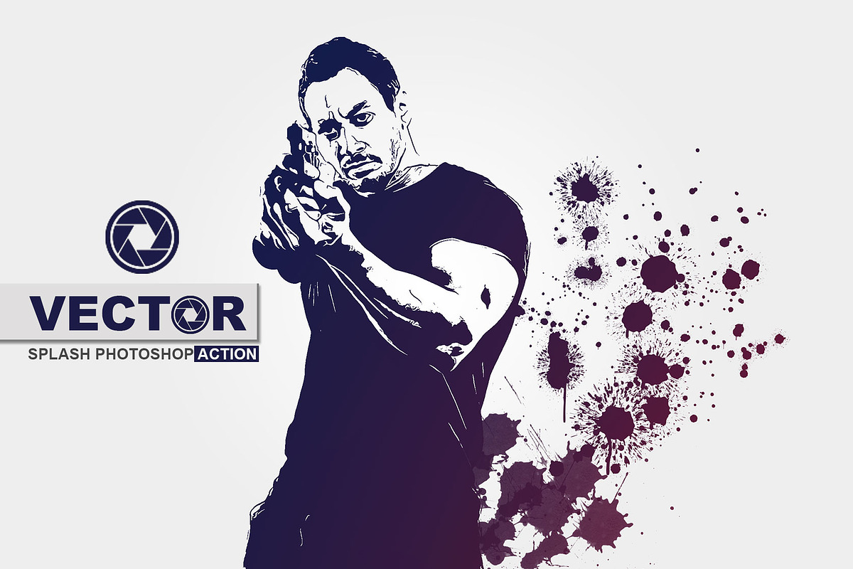 Vector Splash Photoshop Action, an Action Add-On by designvillage (Photo 1 of 15)