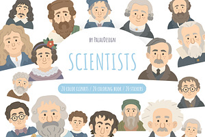 Historical Scientists Clipart, an Education Illustration by Palau