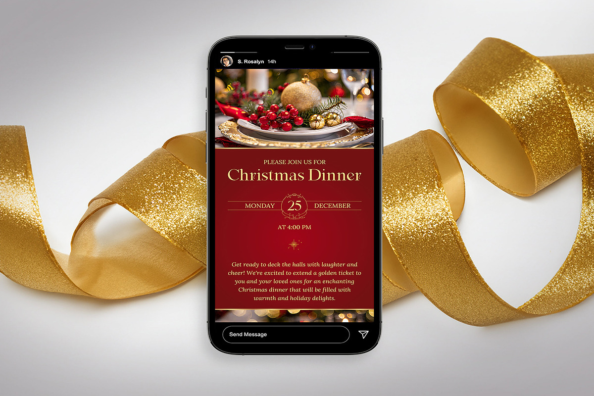 Christmas Dinner Digital Invitation, a Social Media Template by Godserv Designs (Photo 11 of 11)