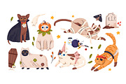 Cute cats in Halloween costumes set, an Animal Illustration by Good Studio (Thumbnail 3 of 5)