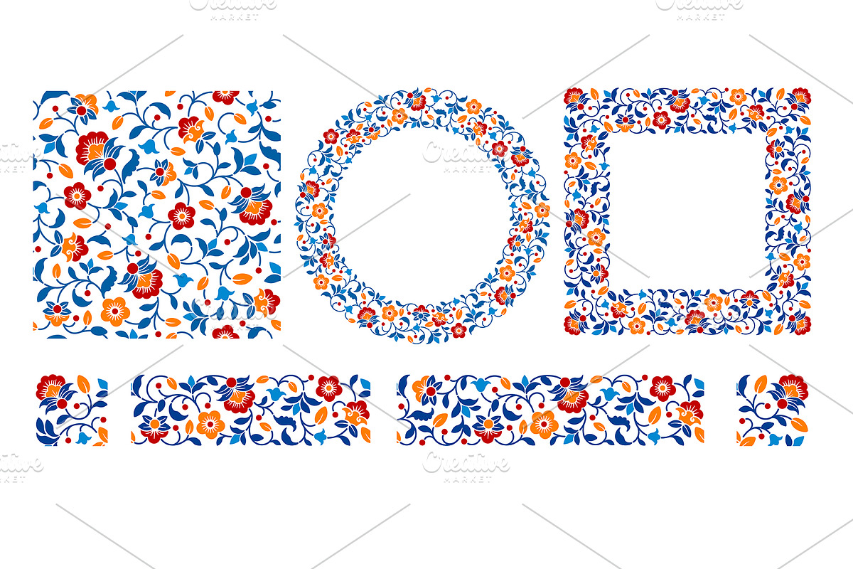 Floral Alphabet, Frames, Decors Set, a Decorative Illustration by Vector beauty (Photo 12 of 13)