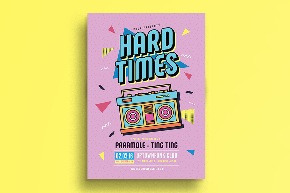 90's Music Flyer, a Flyer Template by Guuver