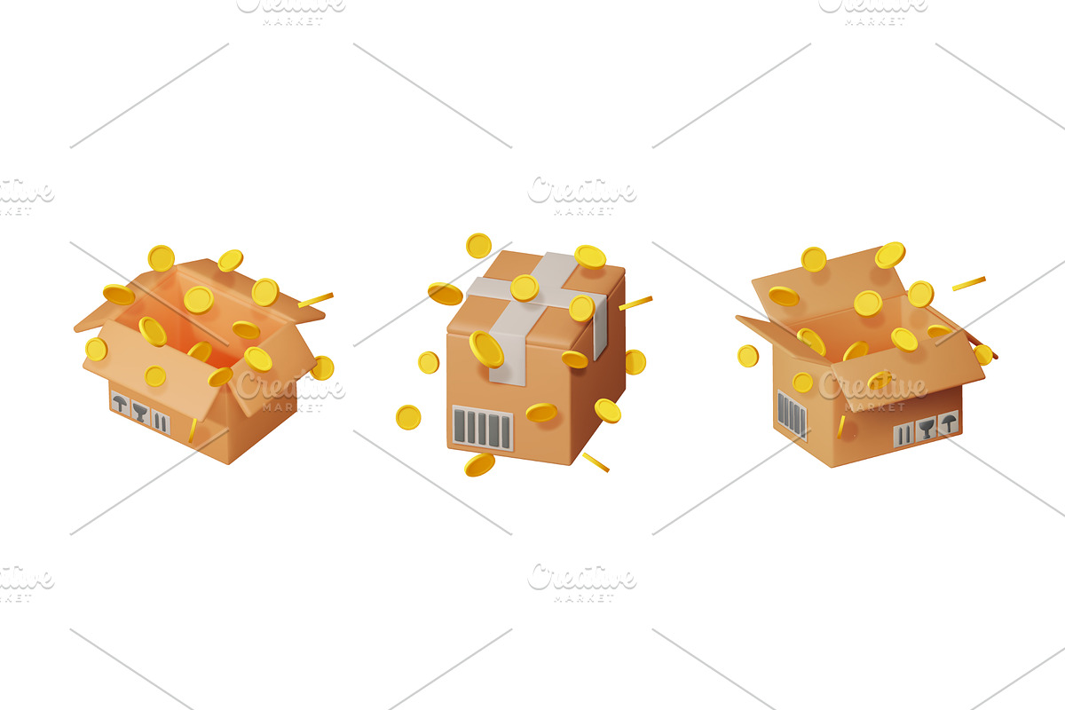 Vector 3D illustration set of, a Finance Illustration by Abscent