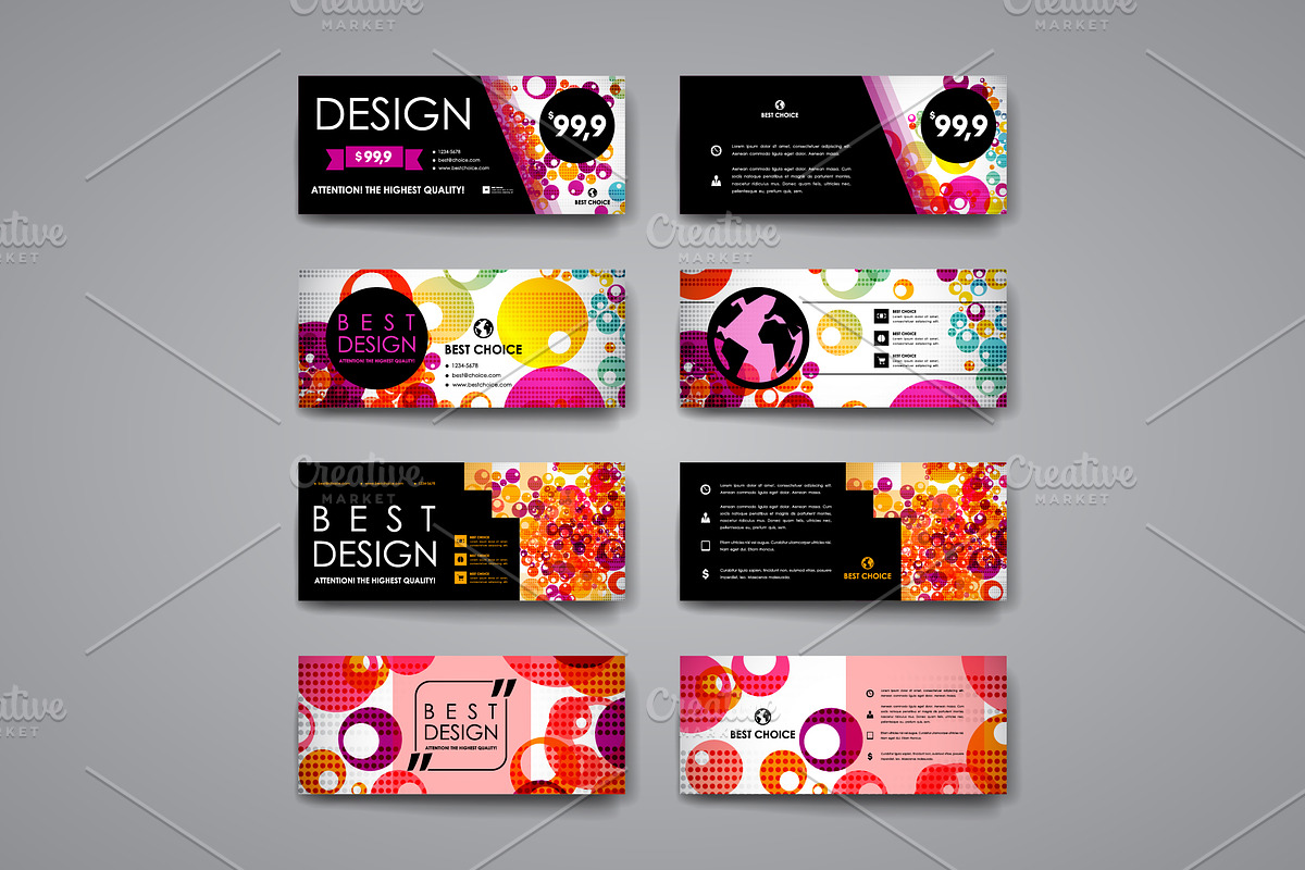 Colourful Card Templates, a Card Template by Palau