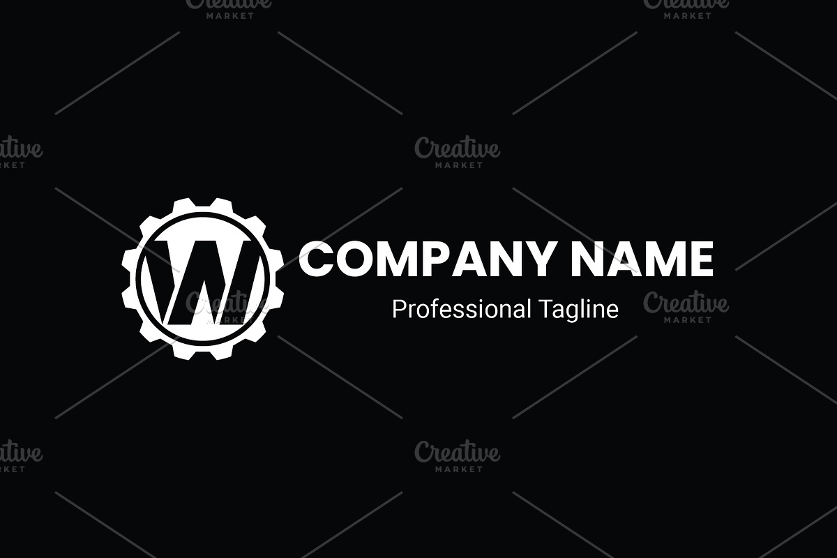 Initial W Letter with Gear sign logo, a Branding & Logo Template by Walldecorated (Photo 2 of 2)
