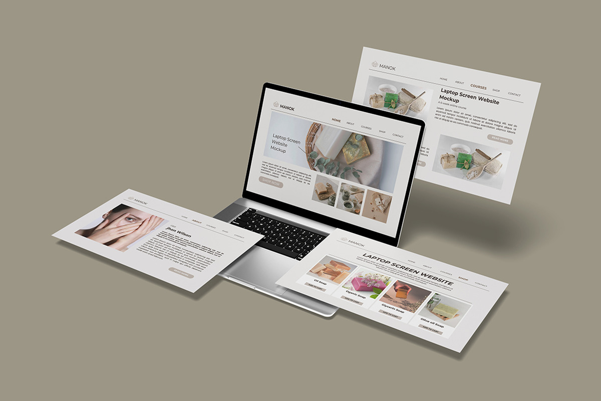 Laptop Screen Website Mockup, a Mockup by DxSLEX (Photo 3 of 5)