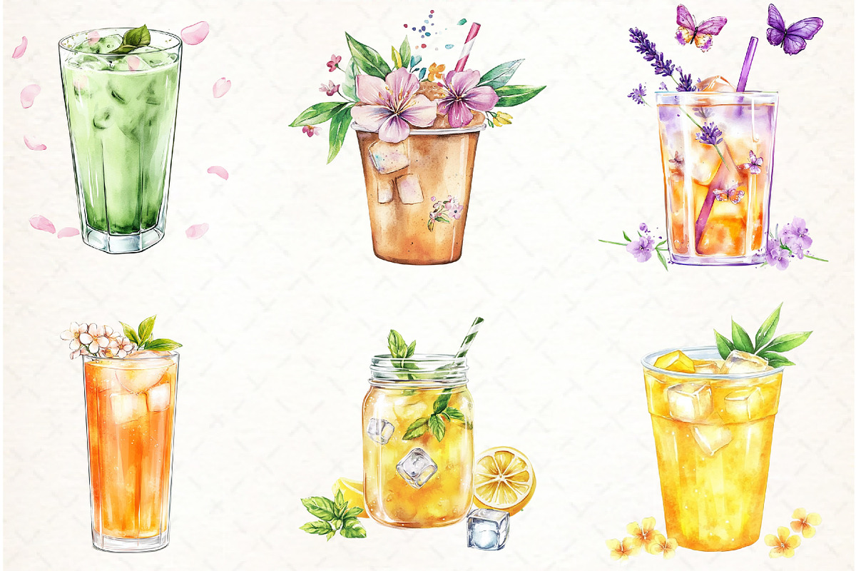 Spring Ice Cup Clipart, an Illustration by Watercolor design (Photo 4 of 4)