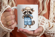 Summer Raccoon Clipart Set PNG, an Illustration by designcity5 (Thumbnail 3 of 5)