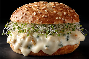 Closed sandwich in a bun filled with, a Food & Drink Photo by ZinetroN