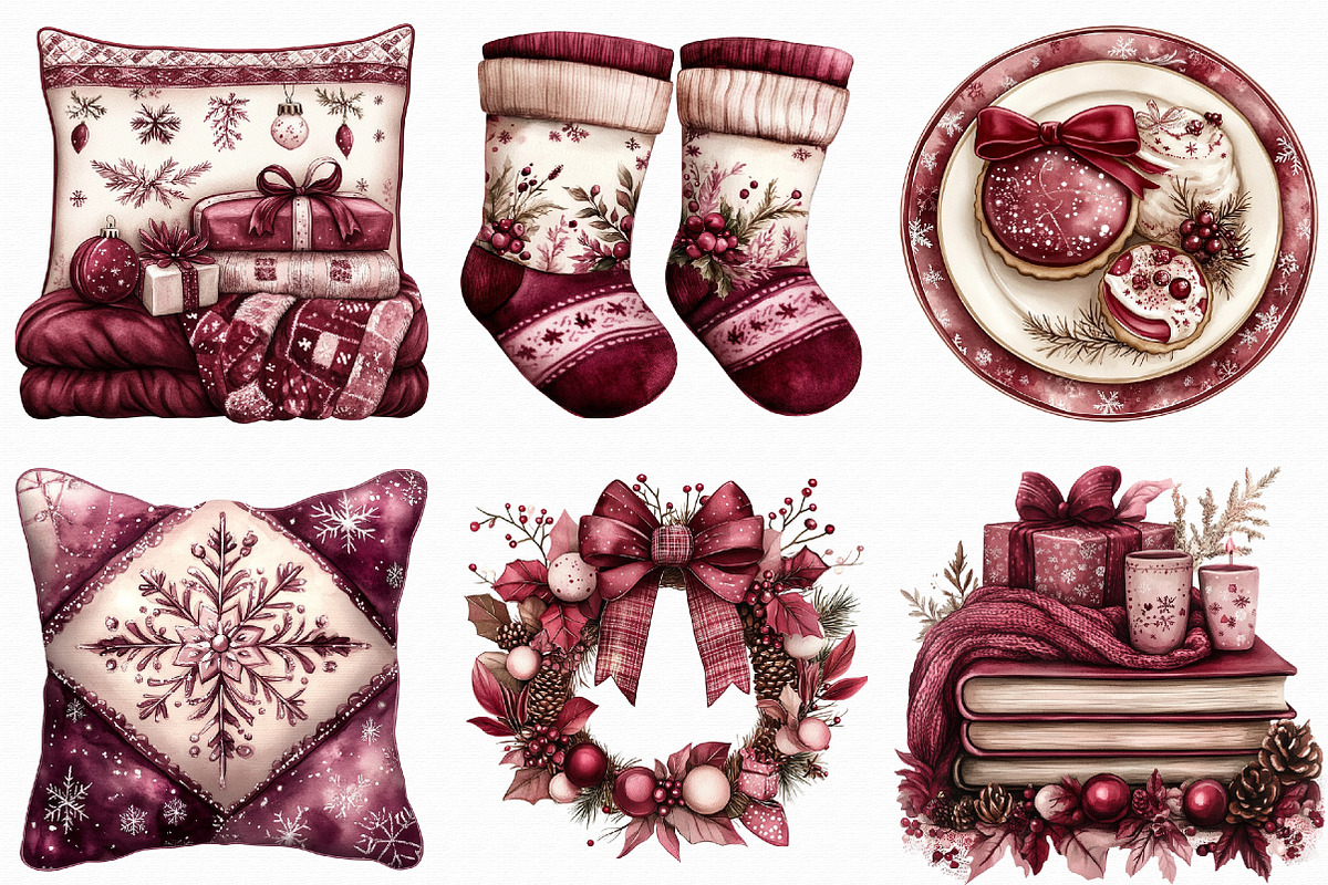 Watercolor Christmas Sleepover Clipa, an Illustration by Libby Wishes (Photo 3 of 7)