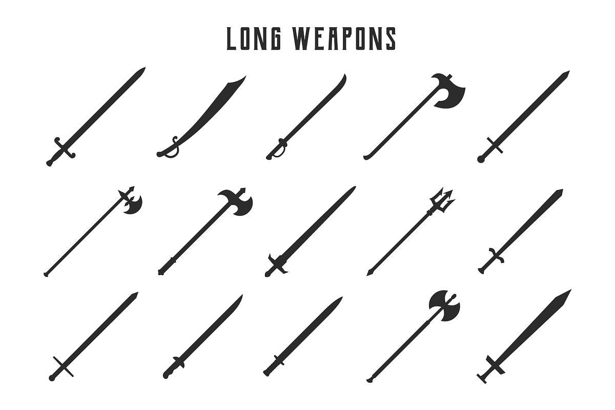 Medieval weapons. Swords, Axes icons, a Solid Icon by DenysHolovatiuk (Photo 4 of 5)