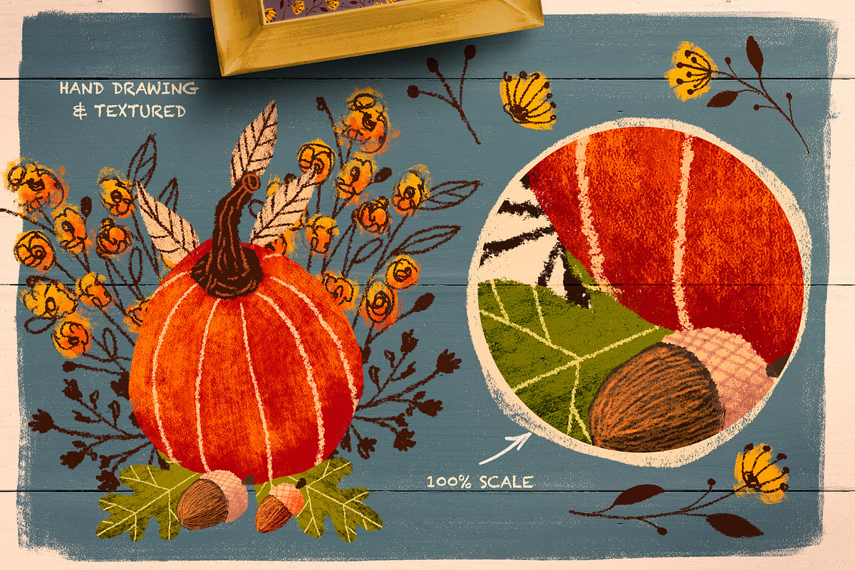 VVDS Pencil Fall Graphic Kit, a Decorative Illustration by Vintage Voyage Supply (Photo 5 of 9)