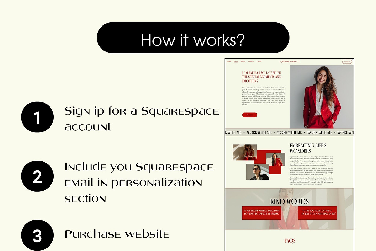 Squarespace Website Template Red preview 6