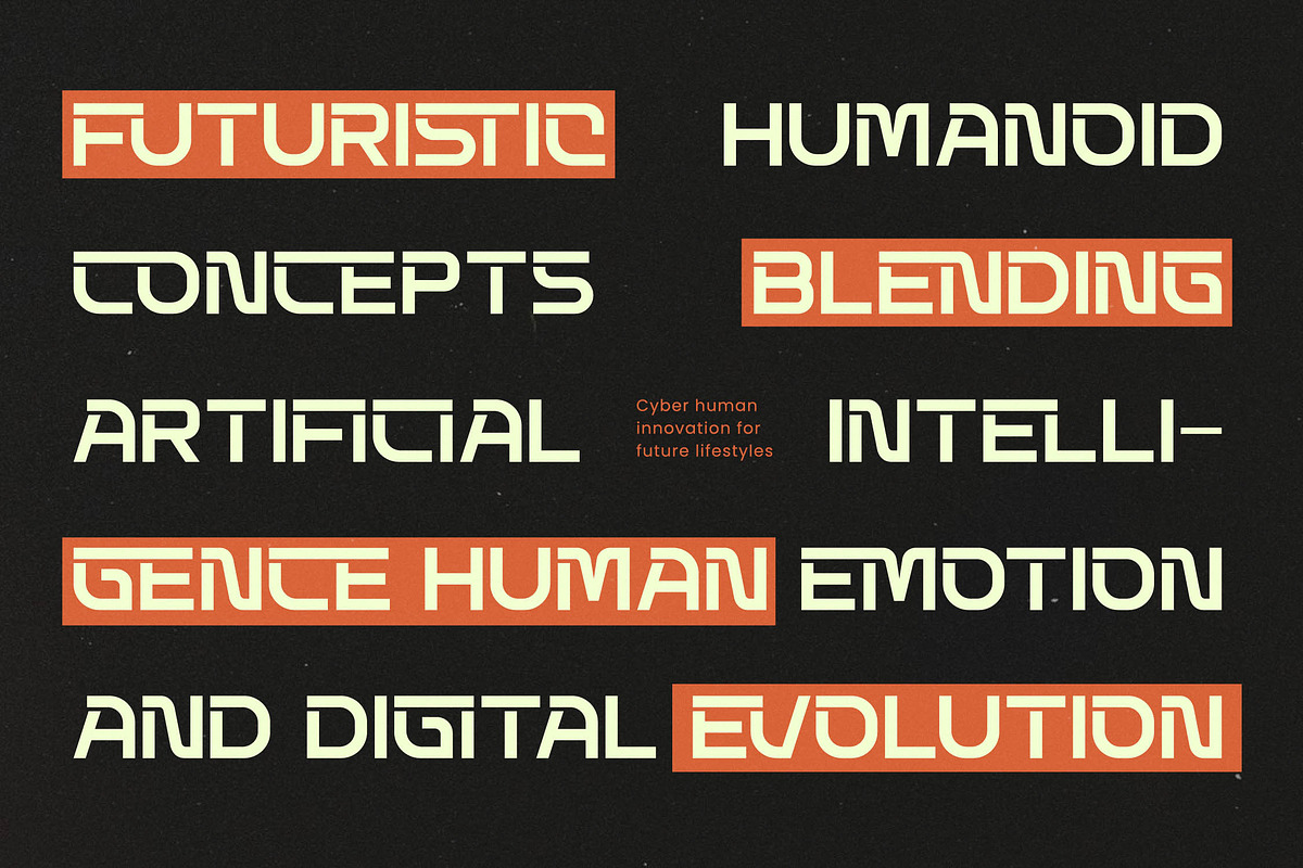 Techetic Human Futuristic Font, a Sans Serif Font by timelesstype.co (Photo 10 of 20)