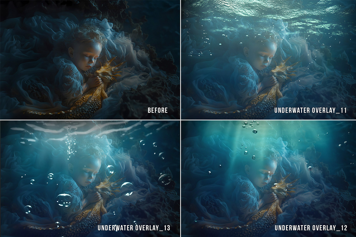 Underwater Effect Photo Overlays PNG, a Layer Style Add-On by Walllow Creatives (Photo 4 of 6)