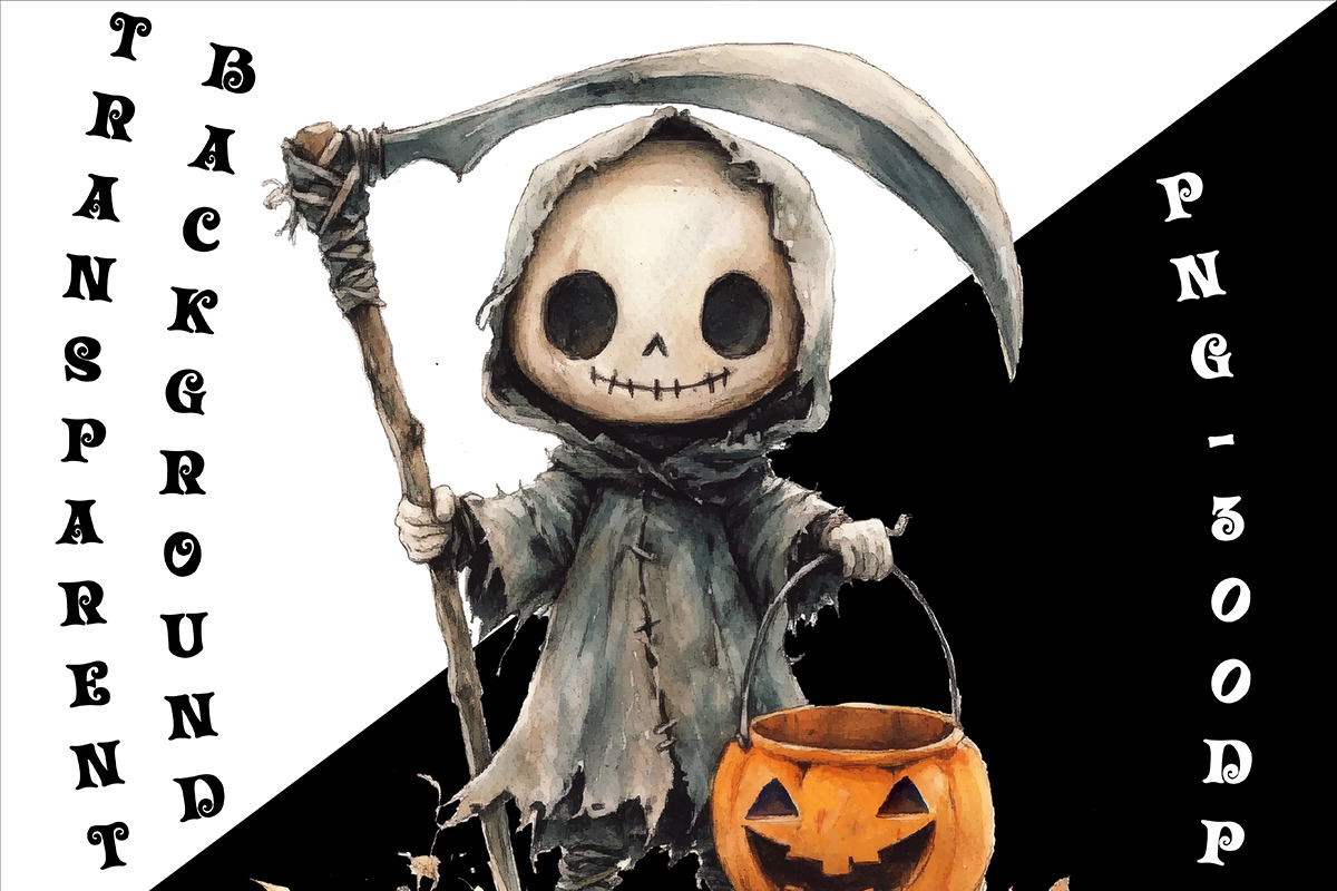 Watercolor Grim Reaper Collection, an Object Graphic by DesignBTF (Photo 3 of 5)