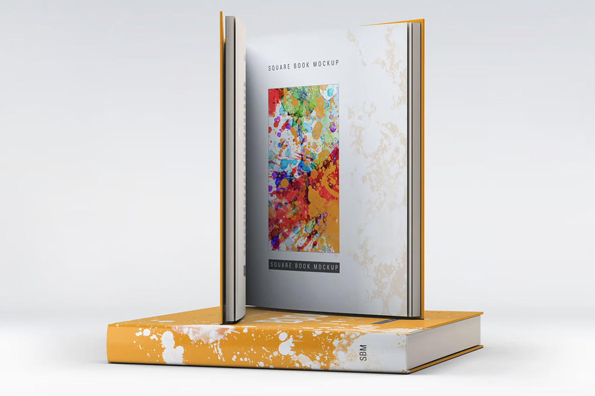 Square Book Mock-Up, a Books & Magazine Mockup by Se٧enStudio (Photo 8 of 9)