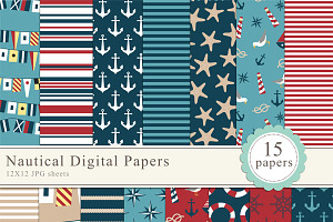 Nautical Digital Papers