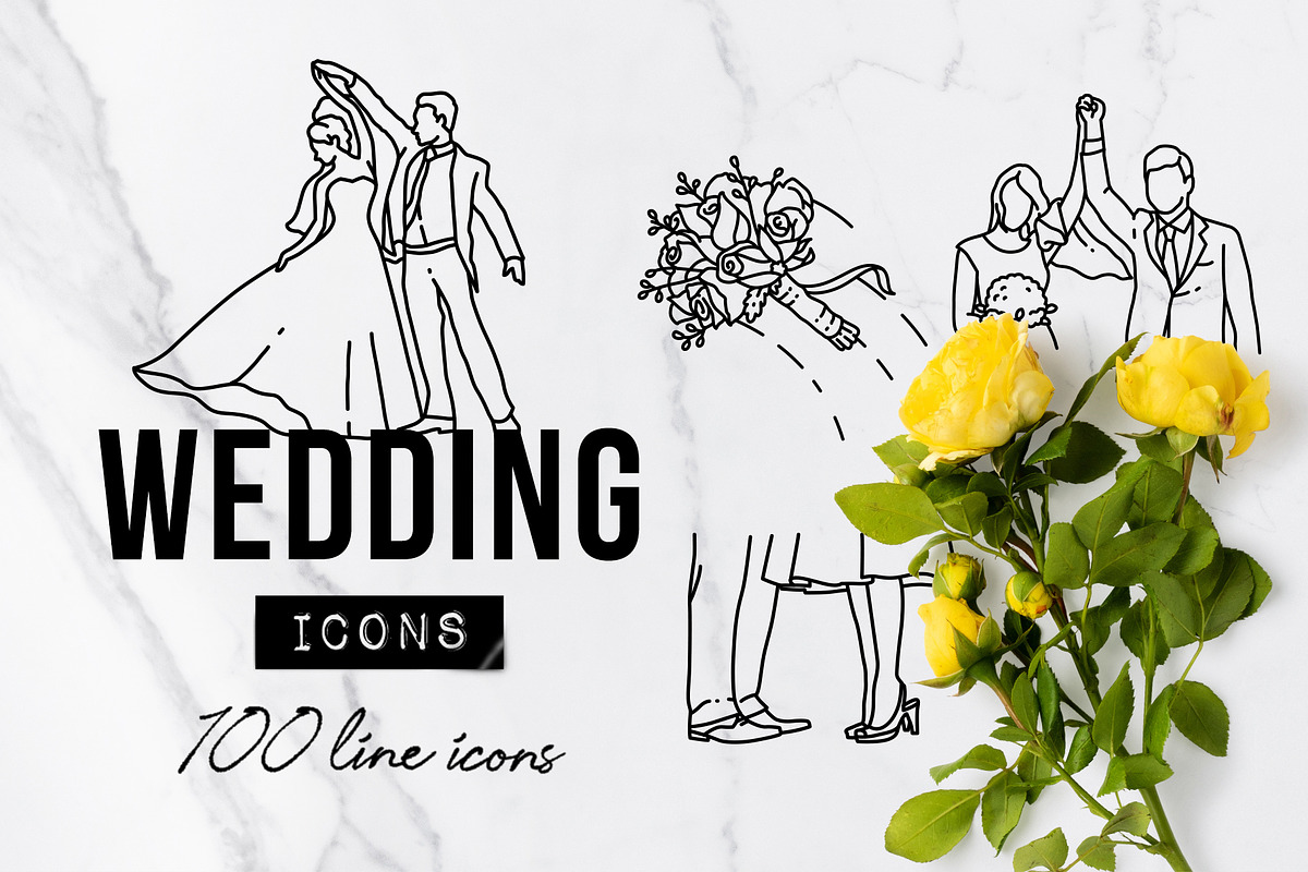 100 Wedding Icons Set - Expanded, an Outline Icon by Hatch Design Workshop (Photo 1 of 15)