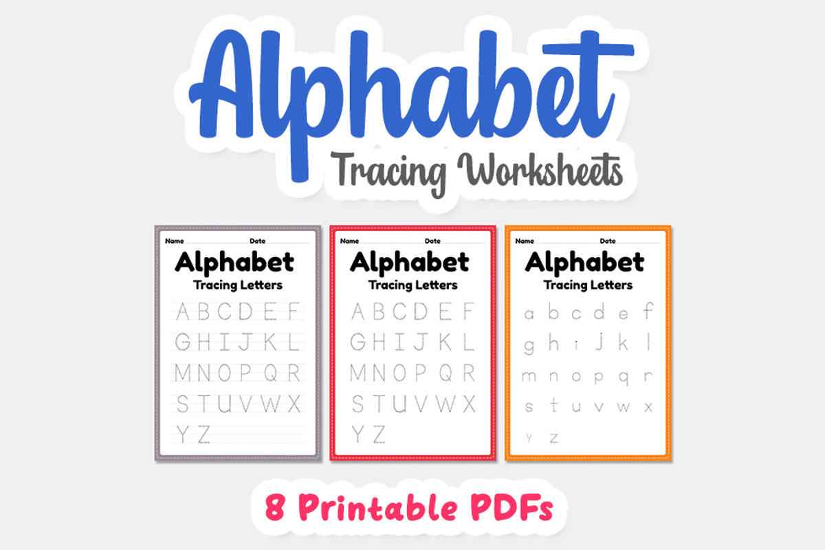 Alphabet worksheet, Tracing letters, an Education Illustration by TukTuk Design (Photo 1 of 4)