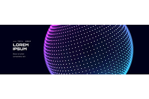 Abstract digital globe with glowing, a Technology Illustration by RDShop