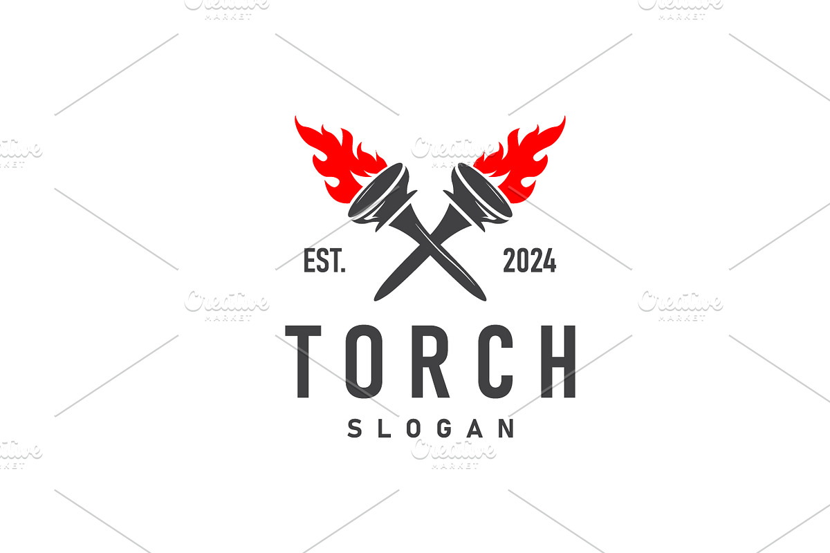 Illustration black silhouette torch, a Branding & Logo Template by Maylianaw28