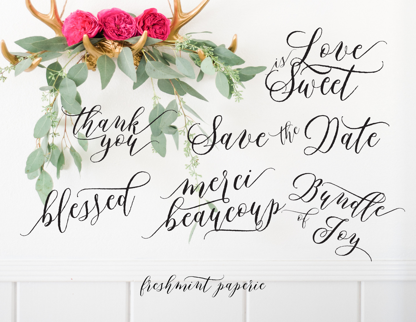 calligraphy text overlay, a Graphic by Freshmint Paperie