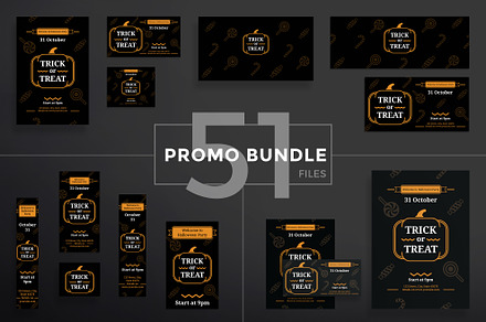 Promo Bundle | Trick Or Treat, a Poster Template by Amber Graphics