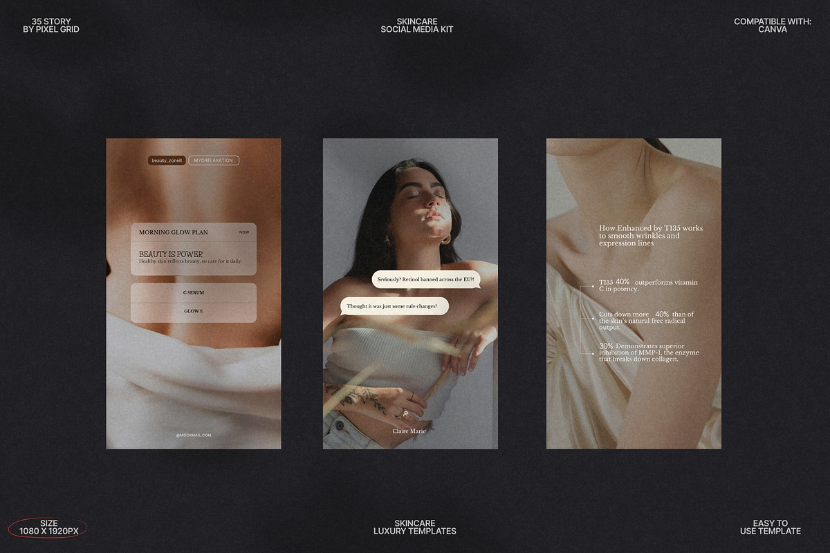 Instagram Canva Skincare Story Kit preview 5