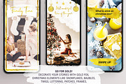 Gold Foil X-Mas Instagram Sticker, a Social Media Template by U + Me Studio (Thumbnail 3 of 12)