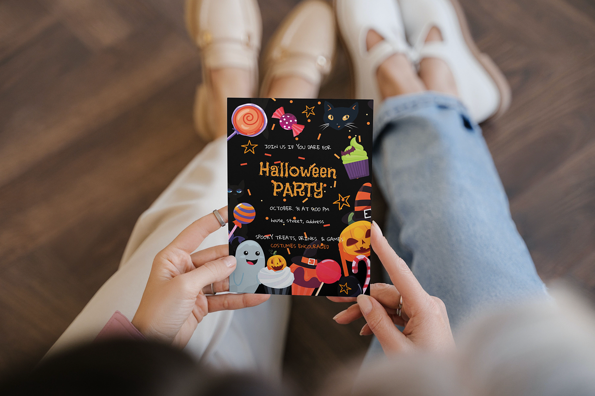 Editable Halloween Invitation Black, an Invitation Template by ForeverPrint (Photo 2 of 7)