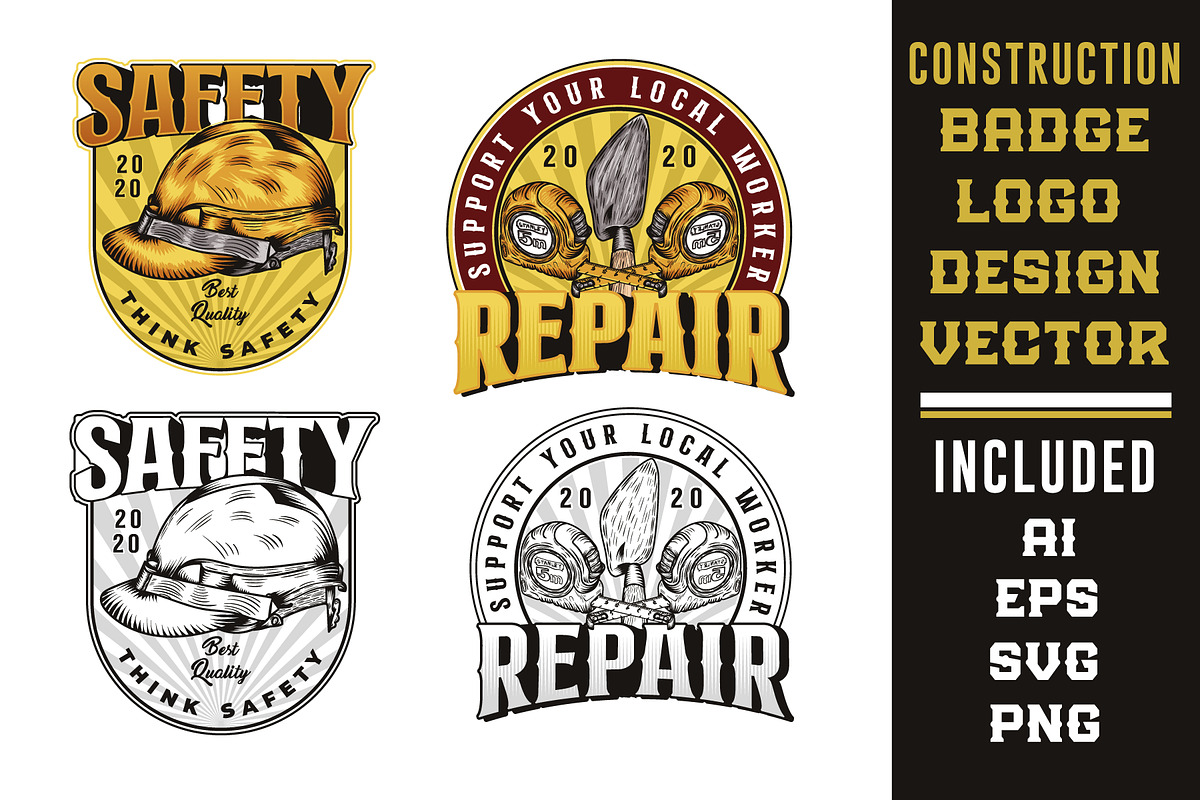 Repair, Construction logo set, a Branding & Logo Template by Billah Hub