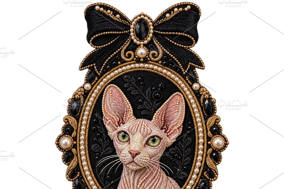 Sphynx Cat Locket Png, an Object Graphic by The Edit (Photo 1 of 3)