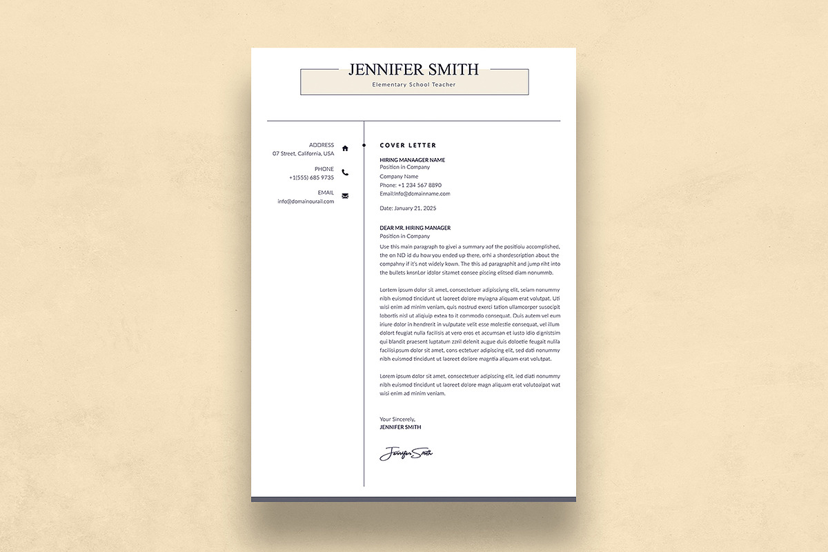 Canva Teacher Resume Template, a Resume Template by DesignDevisers (Photo 3 of 10)