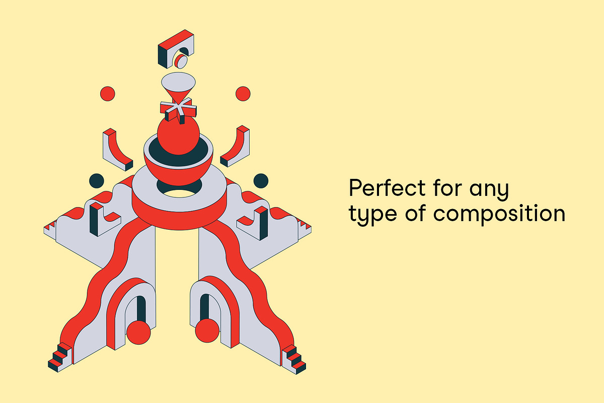 120 + Isometric Shapes and Elements